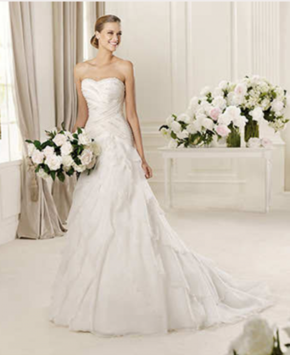 A-Line and Strapless Sweetheart Wedding Dress M-503
