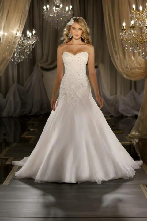 A-Line and Strapless Sweetheart Wedding Dress M-507