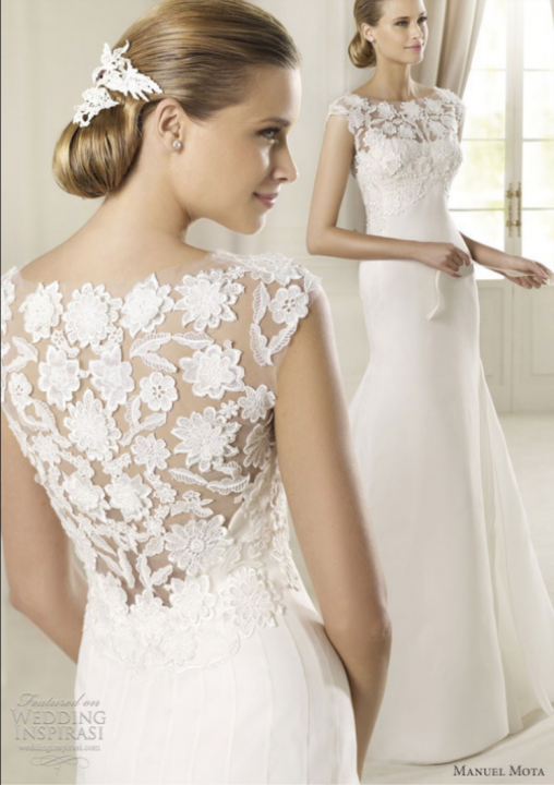 Simple and Backless, Lace Back, V Back, Back Details Wedding Dress M-524
