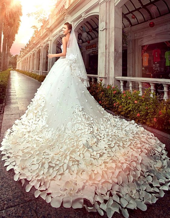 Ball Gown and Strapless Sweetheart Wedding Dress M-866