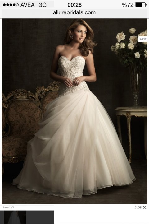 A-Line and Strapless Sweetheart Wedding Dress M-538