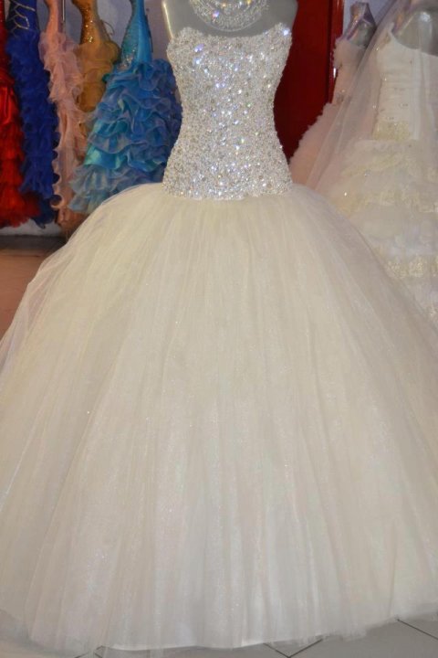 Ball Gown and Strapless Sweetheart Wedding Dress M-572