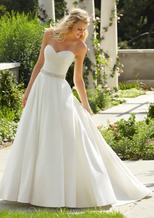 A-Line, Strapless Sweetheart and Simple Wedding Dress M-578