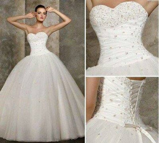 Ball Gown and Strapless Sweetheart Wedding Dress M-620