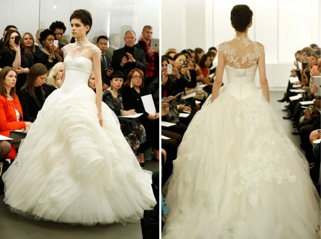 Ball Gown and Illusion - Sheer Wedding Dress M-664