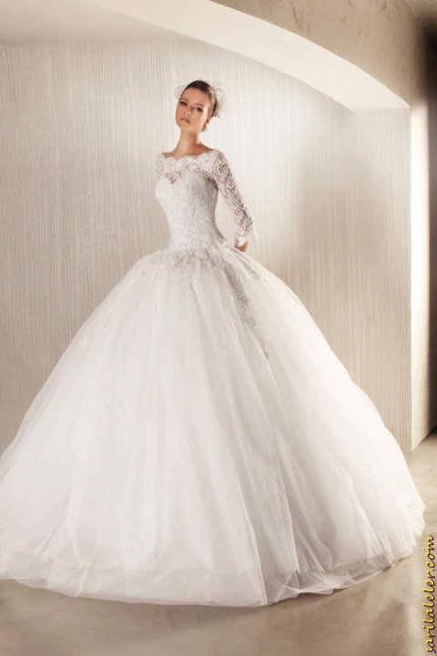Ball Gown and Sleeves Wedding Dress M-736