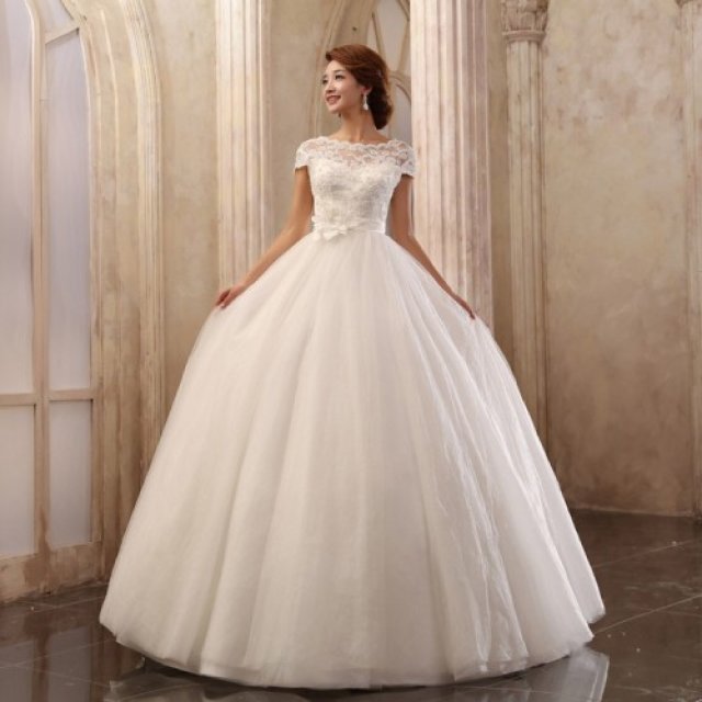 Ball Gown and Off The Shoulder Wedding Dress M-742