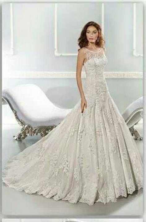 Sheath and Illusion - Sheer Wedding Dress M-744