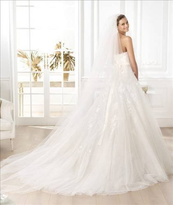 A-Line and Strapless Straight Wedding Dress M-932