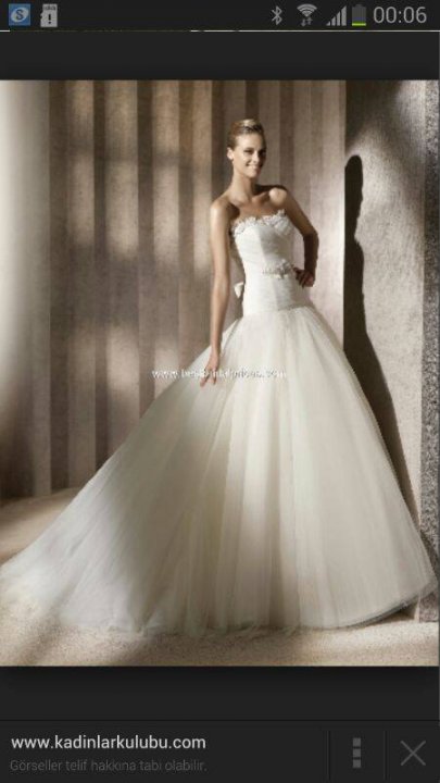 Ball Gown and Strapless Straight Wedding Dress M-963
