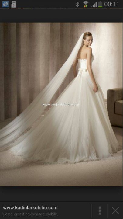 Ball Gown and Strapless Straight Wedding Dress M-964