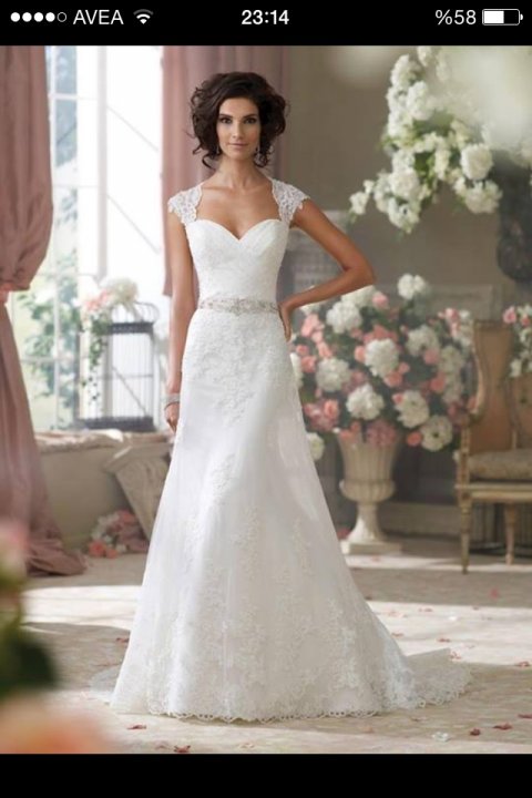 Sheath and Sweetheart Wedding Dress M-977