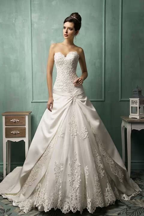 A-Line and Strapless Sweetheart Wedding Dress M-987