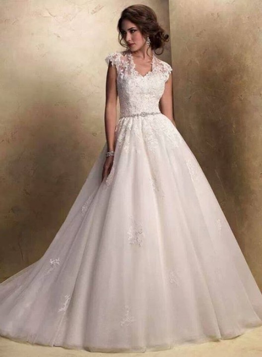A-Line and Sweetheart Wedding Dress M-1057