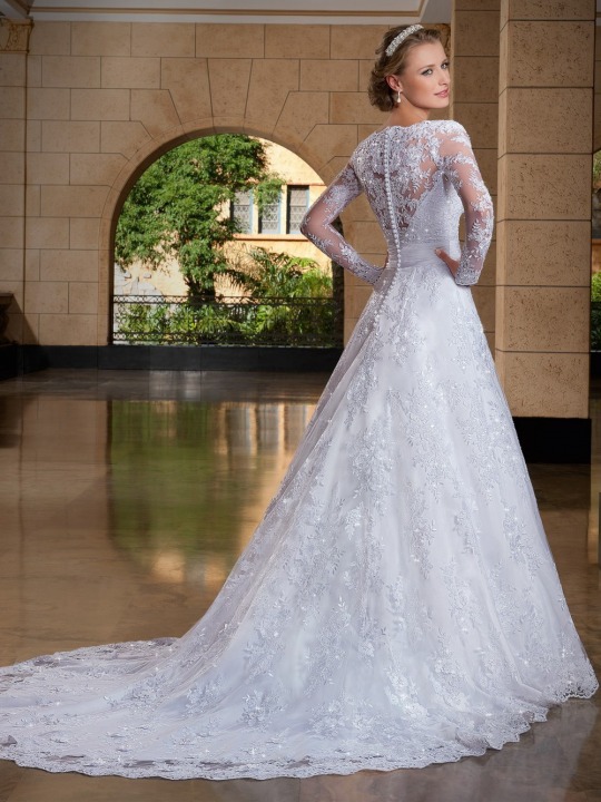 Backless, Lace Back, V Back, Back Details, A-Line and Lace Wedding Dress M-1869